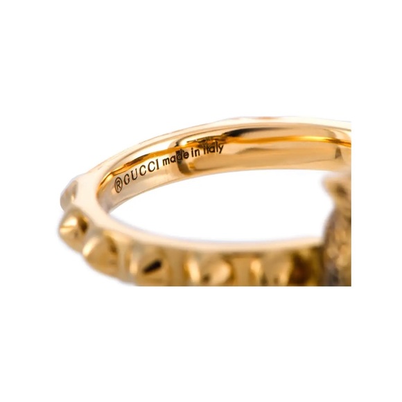 GUCCI Le Marches Des Merveilles 18K Yellow Gold, Jade And Diamond Ring - Picture 5 of 15